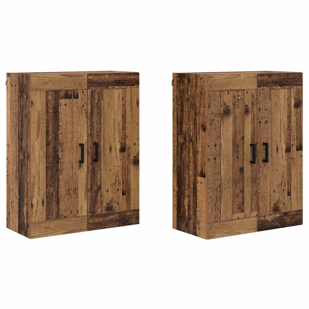 Ντουλάπα τοίχου Επιτοίχιο 2 pcs Παλιό ξύλο 69,5 x 34 x 90 εκ.
