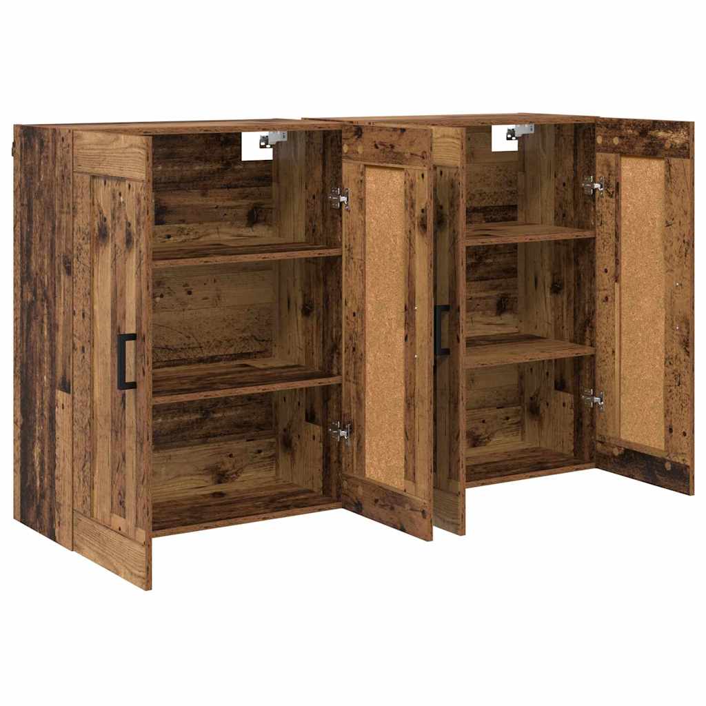 Ντουλάπα τοίχου Επιτοίχιο 2 pcs Παλιό ξύλο 69,5 x 34 x 90 εκ.