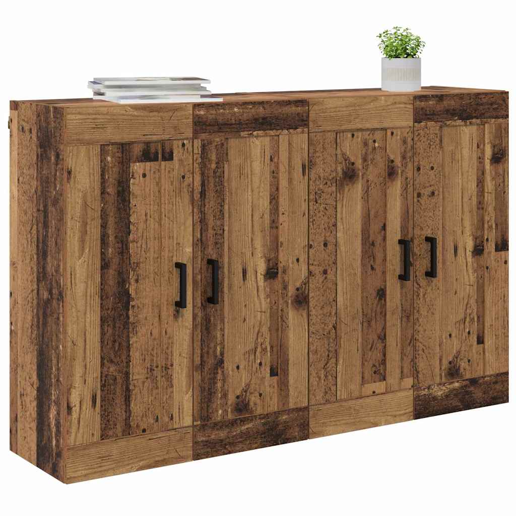 Ντουλάπα τοίχου Επιτοίχιο 2 pcs Παλιό ξύλο 69,5 x 34 x 90 εκ.