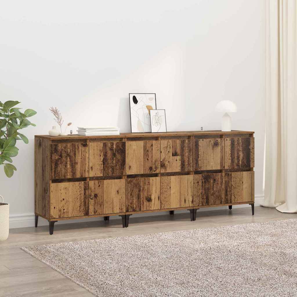 Παραδοσιακά Πλευρικά Έπιπλα 3 pcs Παλιό Ξύλο 60 x 35 x 70 cm
