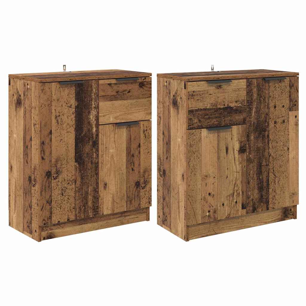 Παραδοσιακά Πλευρικά Έπιπλα 2 pcs Παλιό Ξύλο 60 x 30 x 70 εκ.