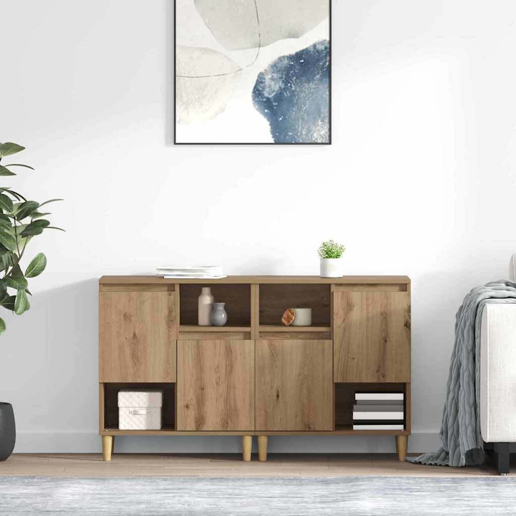 Παραδοσιακά Πλευρικά Έπιπλα 2 pcs Artisan Oak 60 x 35 x 70 cm