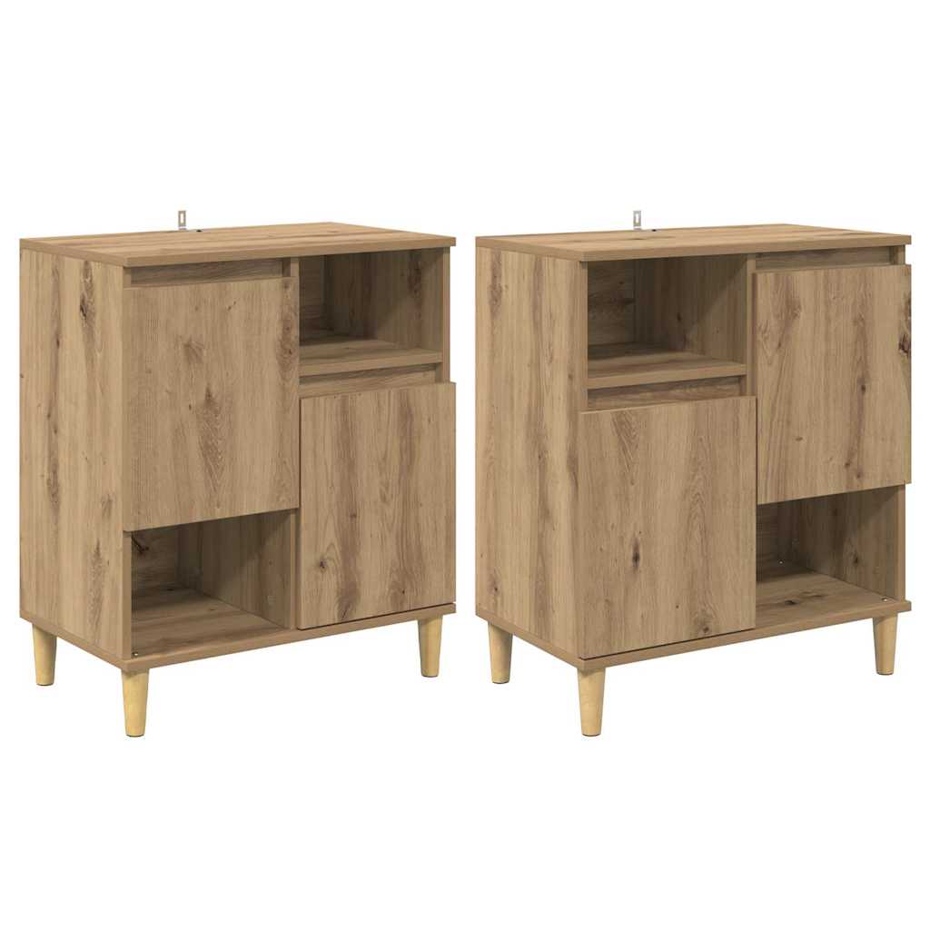 Παραδοσιακά Πλευρικά Έπιπλα 2 pcs Artisan Oak 60 x 35 x 70 cm