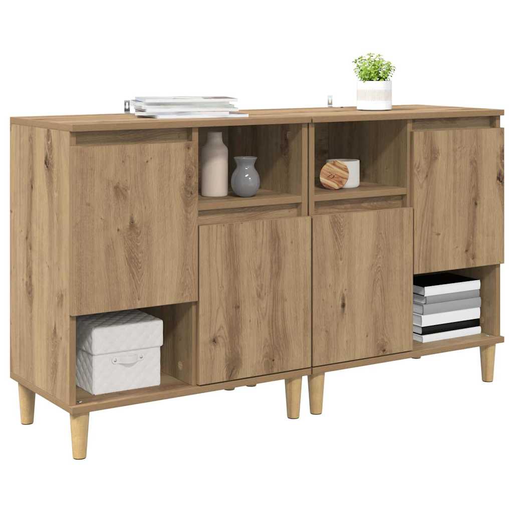 Παραδοσιακά Πλευρικά Έπιπλα 2 pcs Artisan Oak 60 x 35 x 70 cm