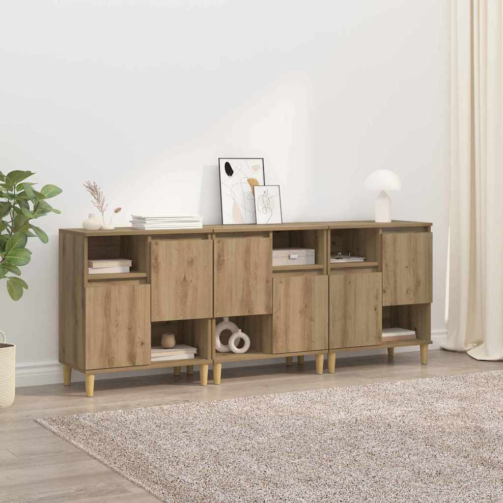 Παραδοσιακά Πλευρικά Έπιπλα 3 pcs Artisan Oak 60 x 35 x 70 cm