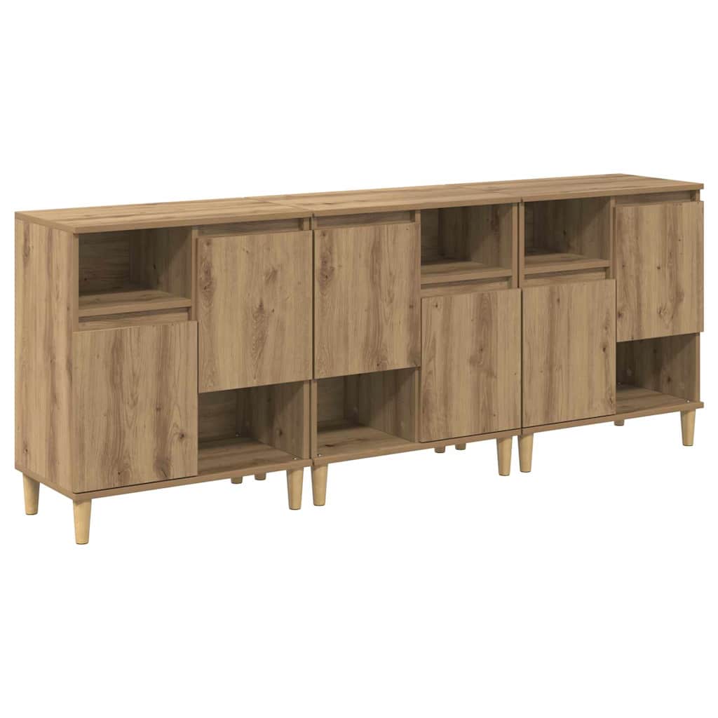 Παραδοσιακά Πλευρικά Έπιπλα 3 pcs Artisan Oak 60 x 35 x 70 cm