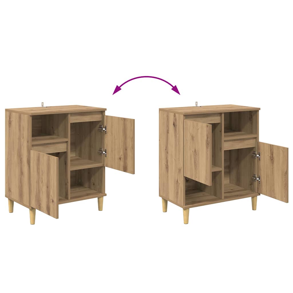 Παραδοσιακά Πλευρικά Έπιπλα 3 pcs Artisan Oak 60 x 35 x 70 cm