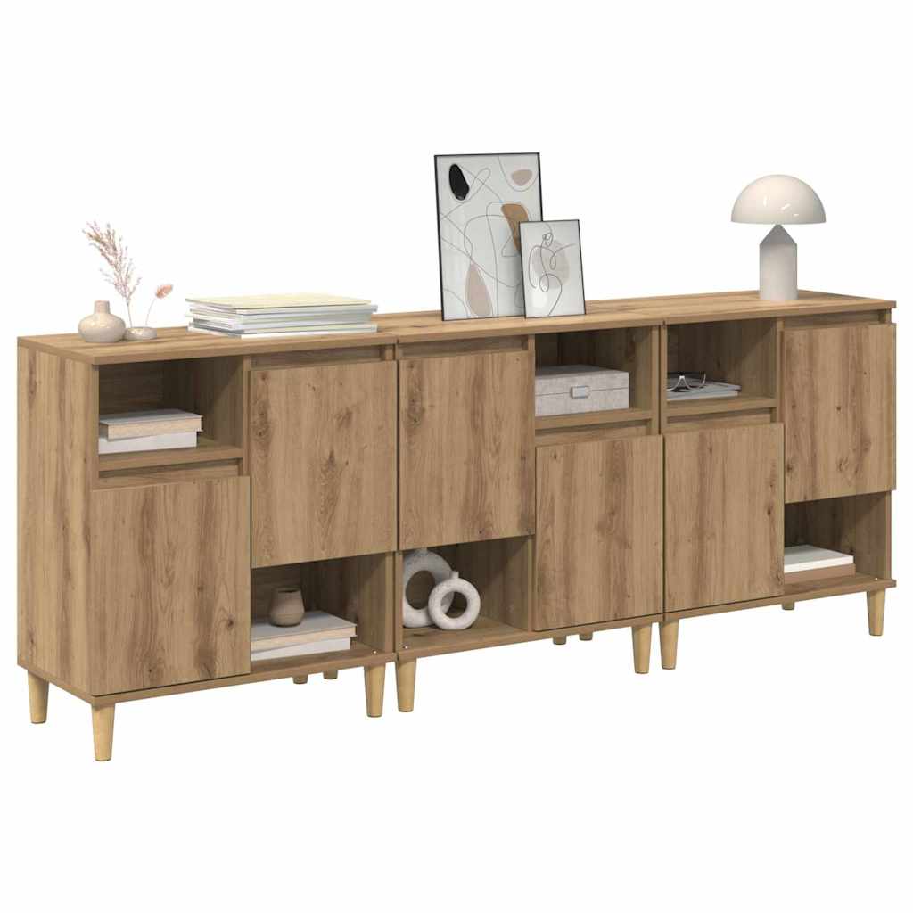 Παραδοσιακά Πλευρικά Έπιπλα 3 pcs Artisan Oak 60 x 35 x 70 cm