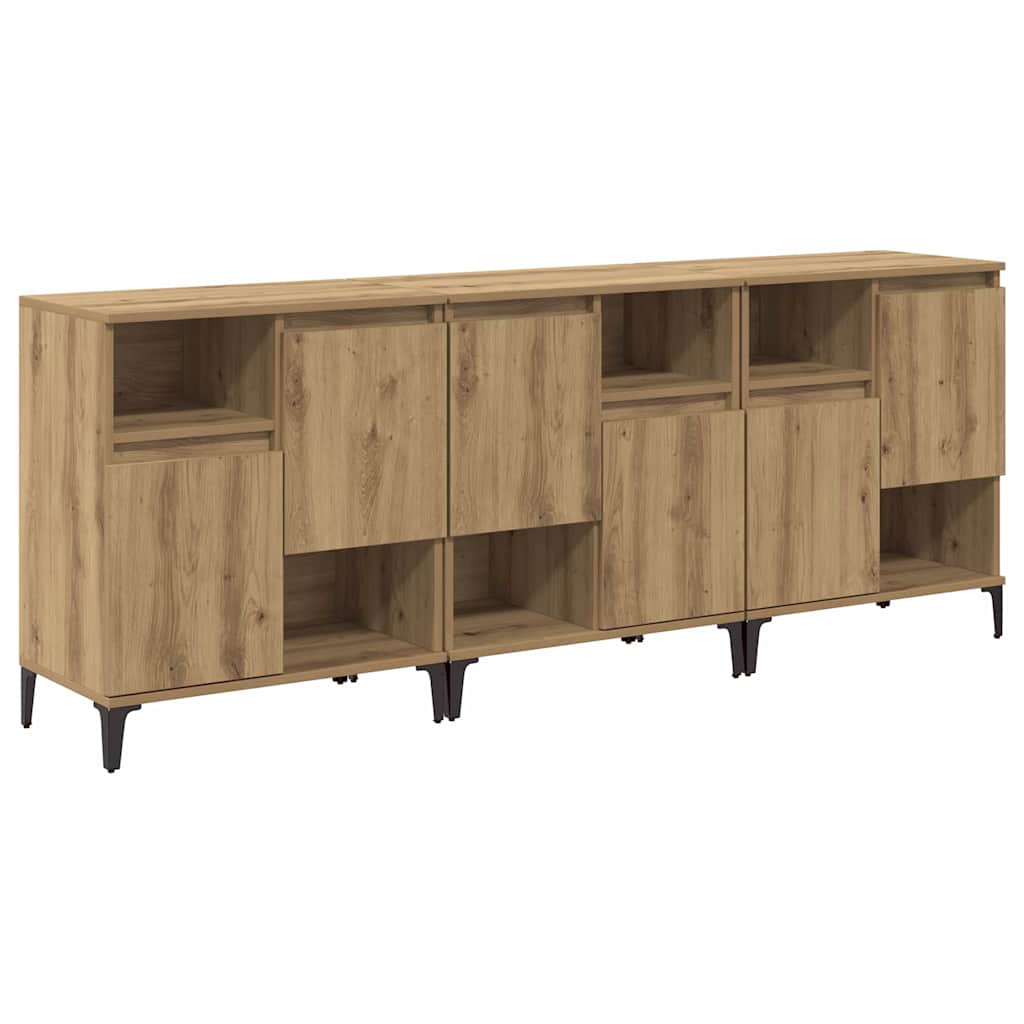 Παραδοσιακά Πλευρικά Έπιπλα 3 pcs Artisan Oak 60 x 35 x 70 cm - Pakobazaar