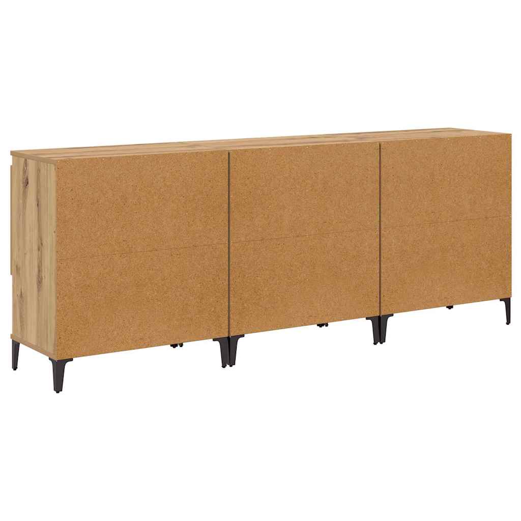 Παραδοσιακά Πλευρικά Έπιπλα 3 pcs Artisan Oak 60 x 35 x 70 cm - Pakobazaar