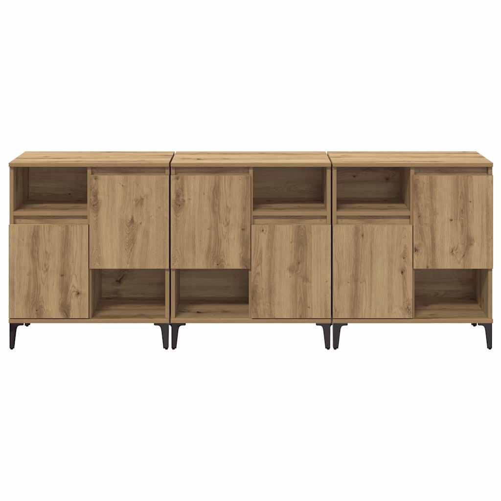 Παραδοσιακά Πλευρικά Έπιπλα 3 pcs Artisan Oak 60 x 35 x 70 cm - Pakobazaar