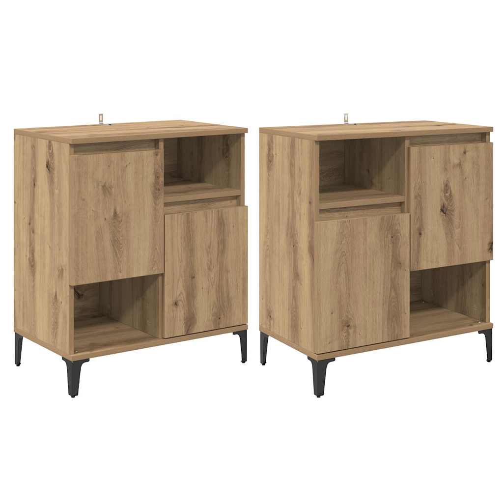 Παραδοσιακά Πλευρικά Έπιπλα 2 pcs Artisan Oak 60 x 35 x 70 cm