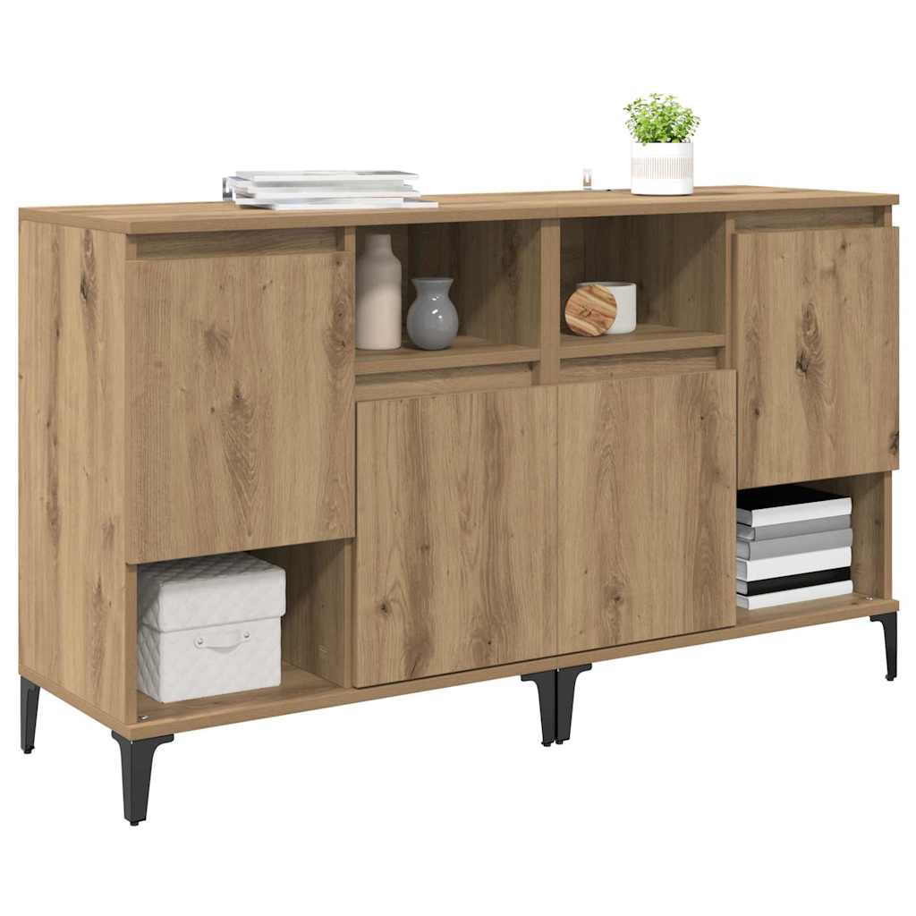 Παραδοσιακά Πλευρικά Έπιπλα 2 pcs Artisan Oak 60 x 35 x 70 cm