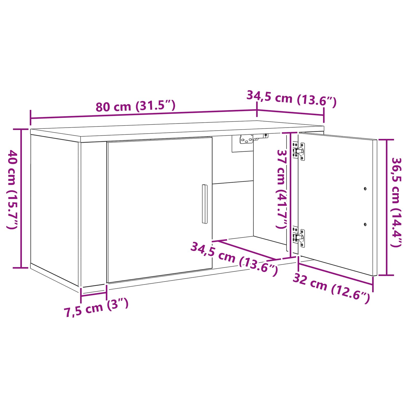 Σετ Βαθμιδωτών Ντουλαπιών Τηλεόρασης 2 pcs Artisan Oak - Pakobazaar