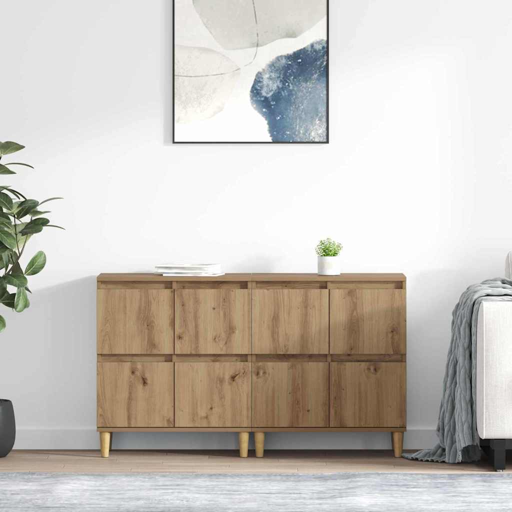 Παραδοσιακά Πλευρικά Έπιπλα 2 pcs Artisan Oak 60 x 35 x 70 cm - Pakobazaar