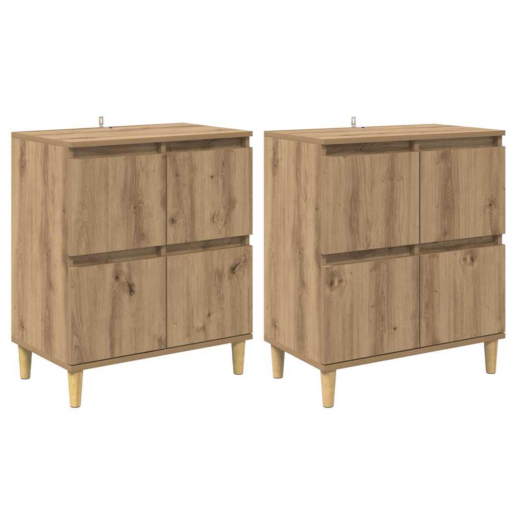 Παραδοσιακά Πλευρικά Έπιπλα 2 pcs Artisan Oak 60 x 35 x 70 cm - Pakobazaar