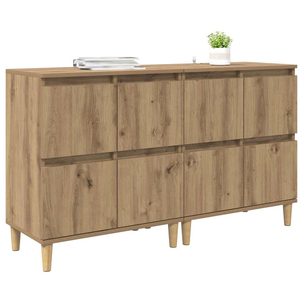 Παραδοσιακά Πλευρικά Έπιπλα 2 pcs Artisan Oak 60 x 35 x 70 cm - Pakobazaar