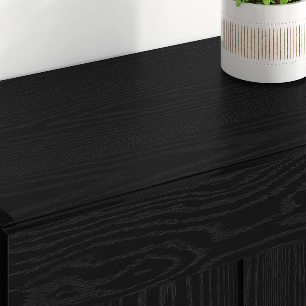 Ντουλάπα τοίχου Επιτοίχιο 2 pcs Μαύρη Οξυά 69,5 x 34 x 90 εκ.