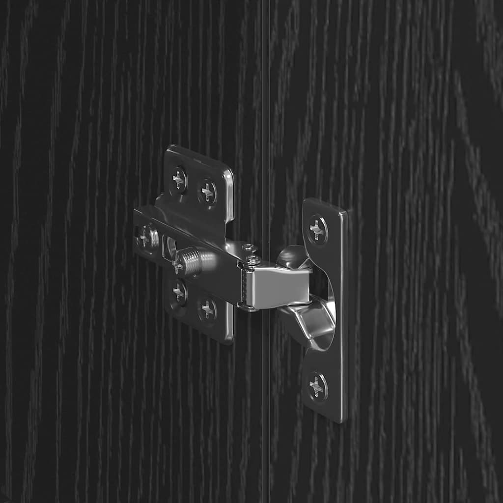Ντουλάπα τοίχου Επιτοίχιο 2 pcs Μαύρη Οξυά 69,5 x 34 x 90 εκ.