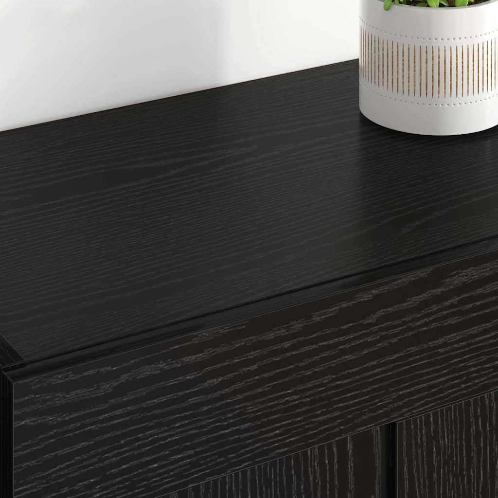 Ντουλάπα τοίχου Επιτοίχιο 2 pcs Μαύρη Οξυά 69,5 x 34 x 90 εκ.