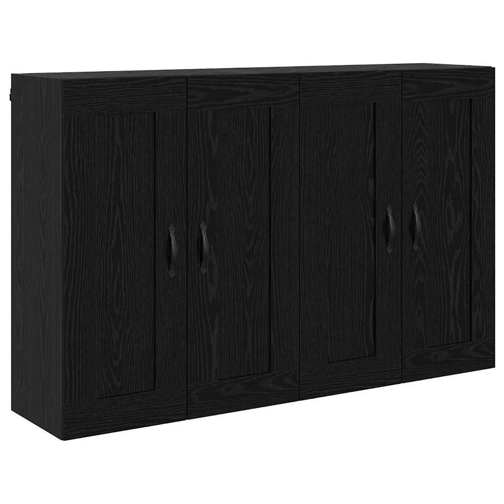 Ντουλάπα τοίχου Επιτοίχιο 2 pcs Μαύρη Οξυά 69,5 x 34 x 90 εκ.