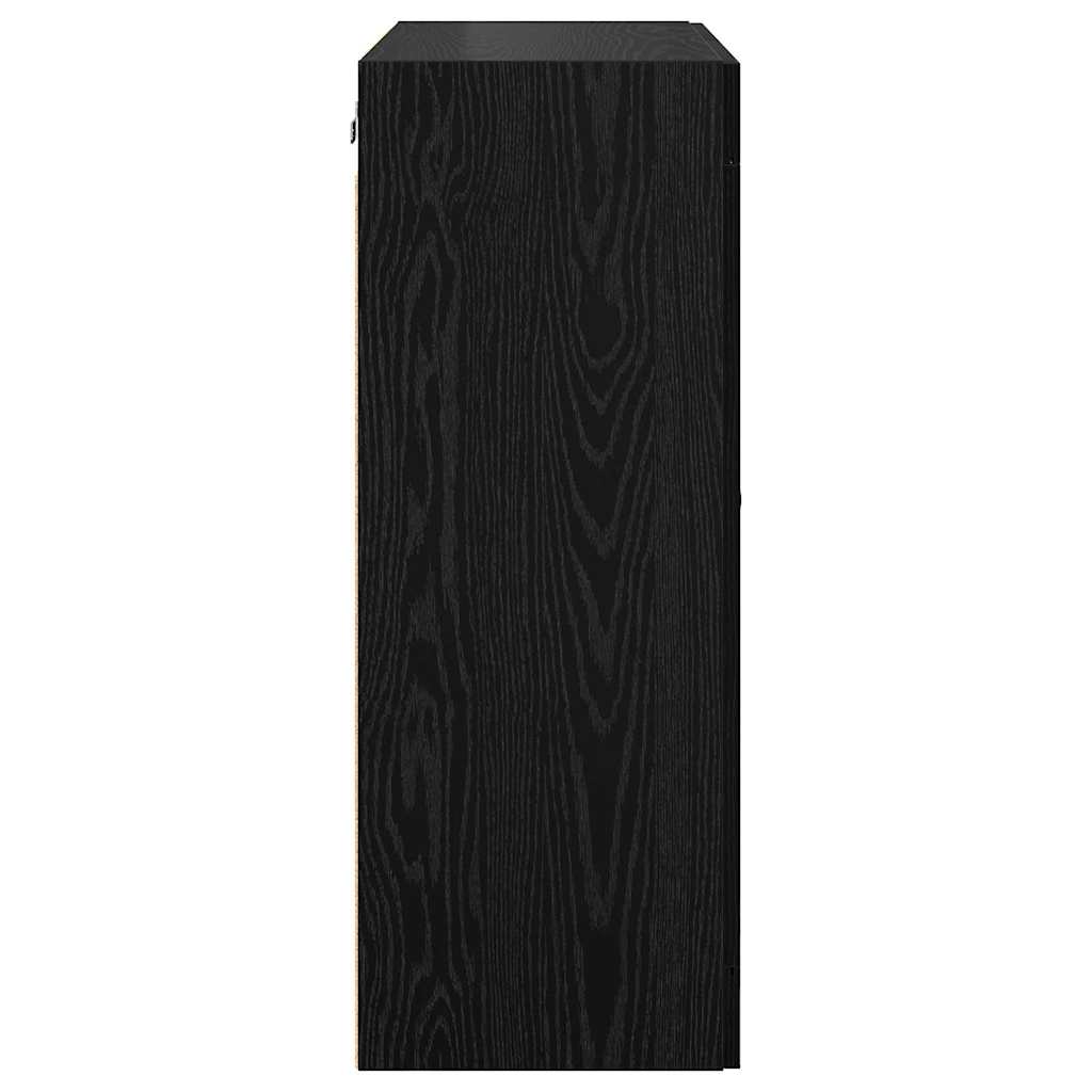 Ντουλάπα τοίχου Επιτοίχιο 2 pcs Μαύρη Οξυά 69,5 x 34 x 90 εκ.