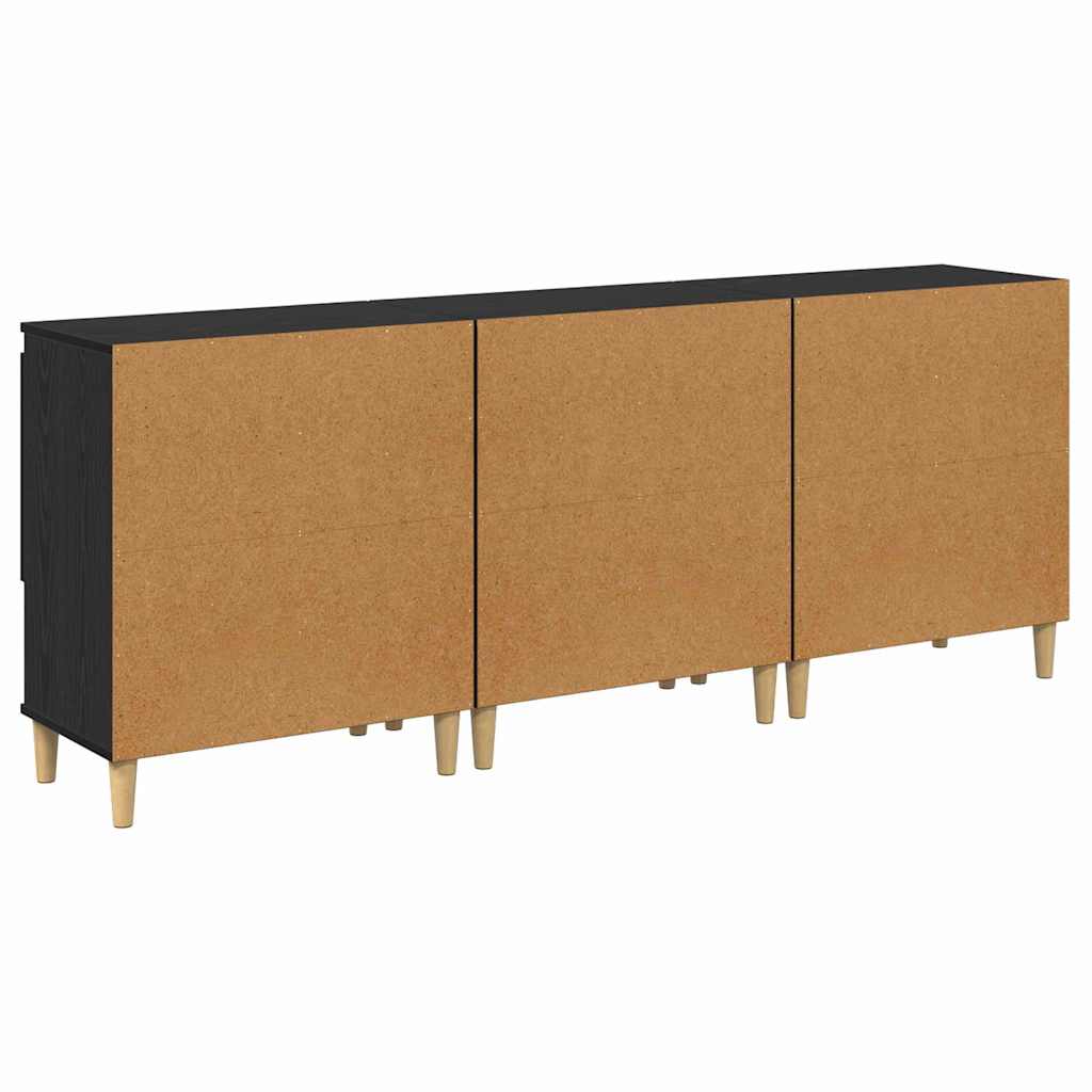 Παραδοσιακά Πλευρικά Έπιπλα 3 pcs Μαύρη Οξυά 60 x 35 x 70 cm