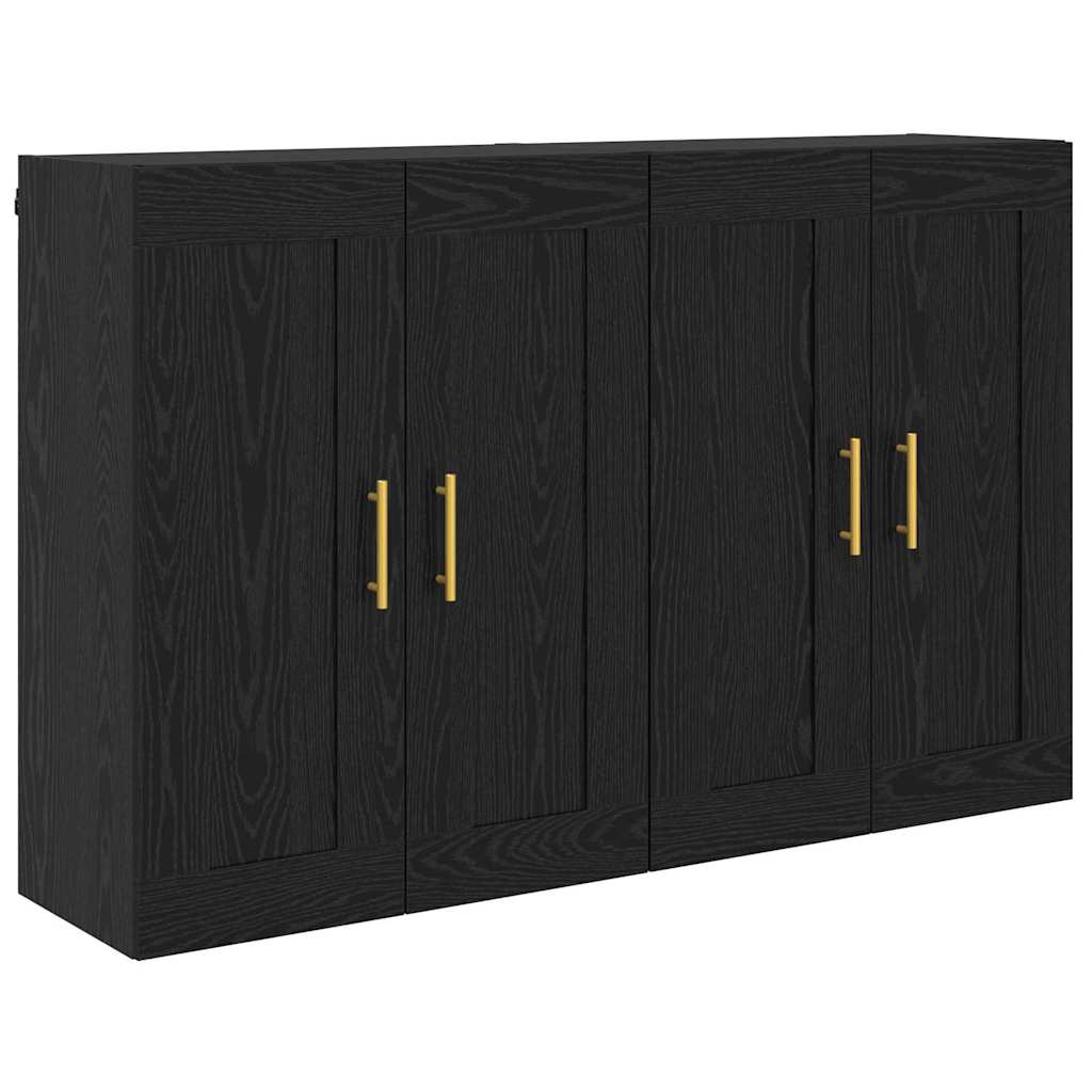 Ντουλάπα τοίχου Επιτοίχιο 2 pcs Μαύρη Οξυά 69,5 x 34 x 90 εκ. - Pakobazaar
