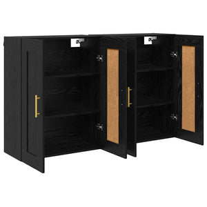 Ντουλάπα τοίχου Επιτοίχιο 2 pcs Μαύρη Οξυά 69,5 x 34 x 90 εκ. - Pakobazaar
