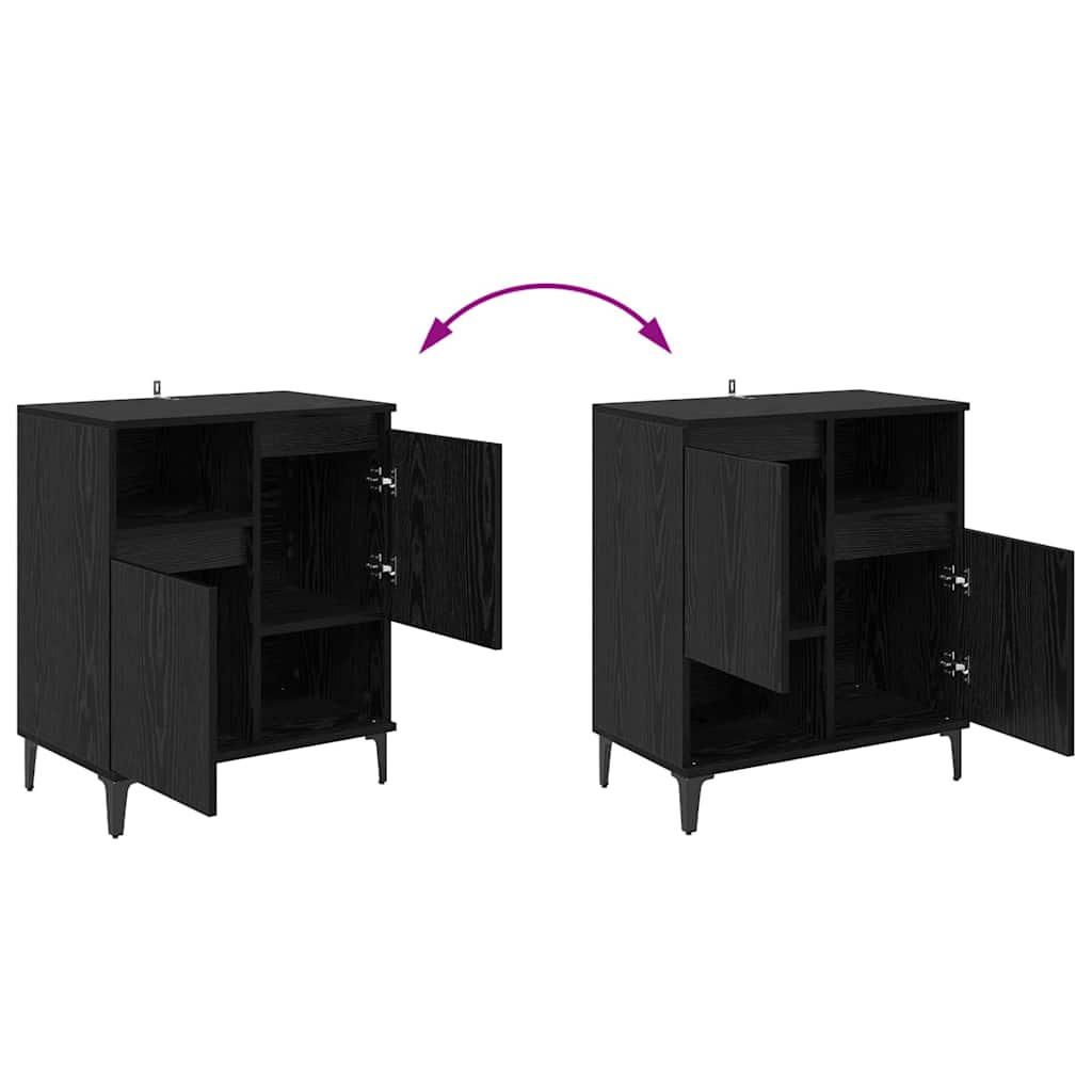 Παραδοσιακά Πλευρικά Έπιπλα 3 pcs Μαύρη Οξυά 60 x 35 x 70 cm