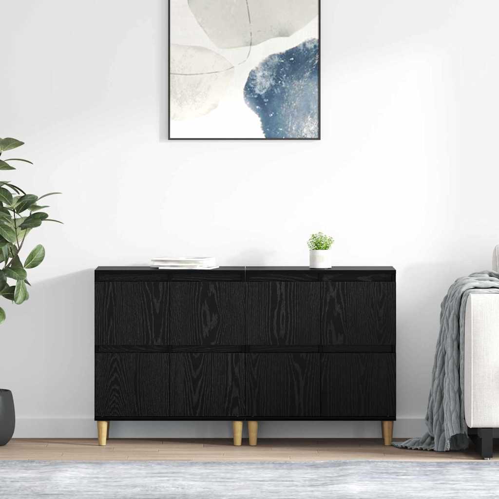 Παραδοσιακά Πλευρικά Έπιπλα 2 pcs Μαύρη Οξυά 60 x 35 x 70 cm