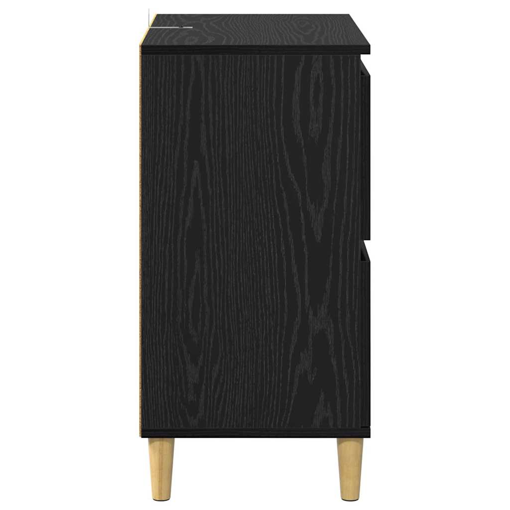 Παραδοσιακά Πλευρικά Έπιπλα 2 pcs Μαύρη Οξυά 60 x 35 x 70 cm