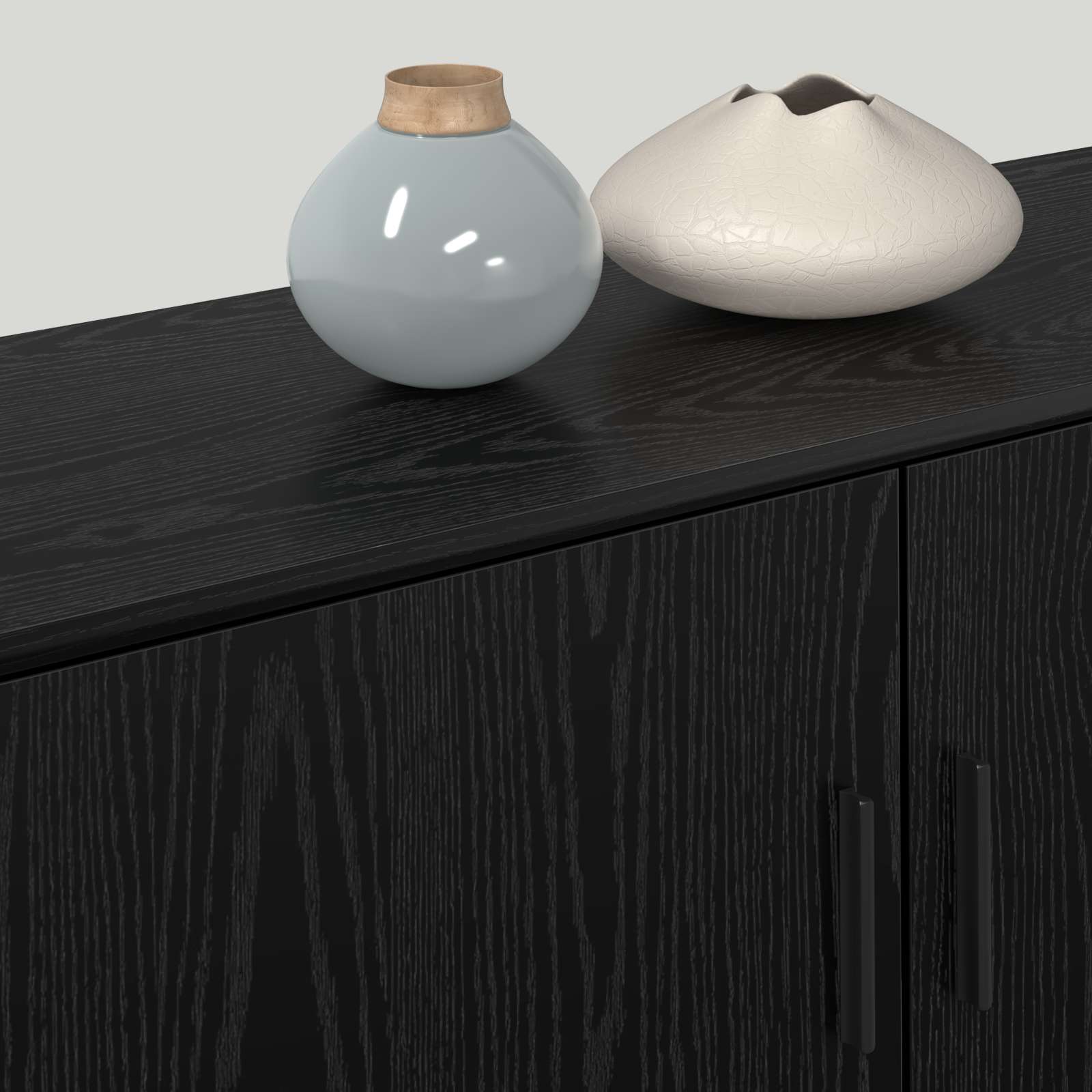 Σετ Βαθμιδωτών Ντουλαπιών Τηλεόρασης Επιτοίχιο 2 pcs Μαύρη Οξυά