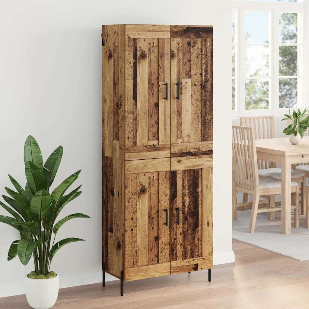 Highboard 2 pcs Παλιό Ξύλο Επεξεργασμένο ξύλο