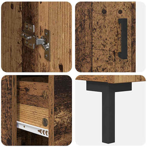 Highboard Παλιό Ξύλο 34,5 x 34 x 180 εκ. Επεξεργασμένο Ξύλο