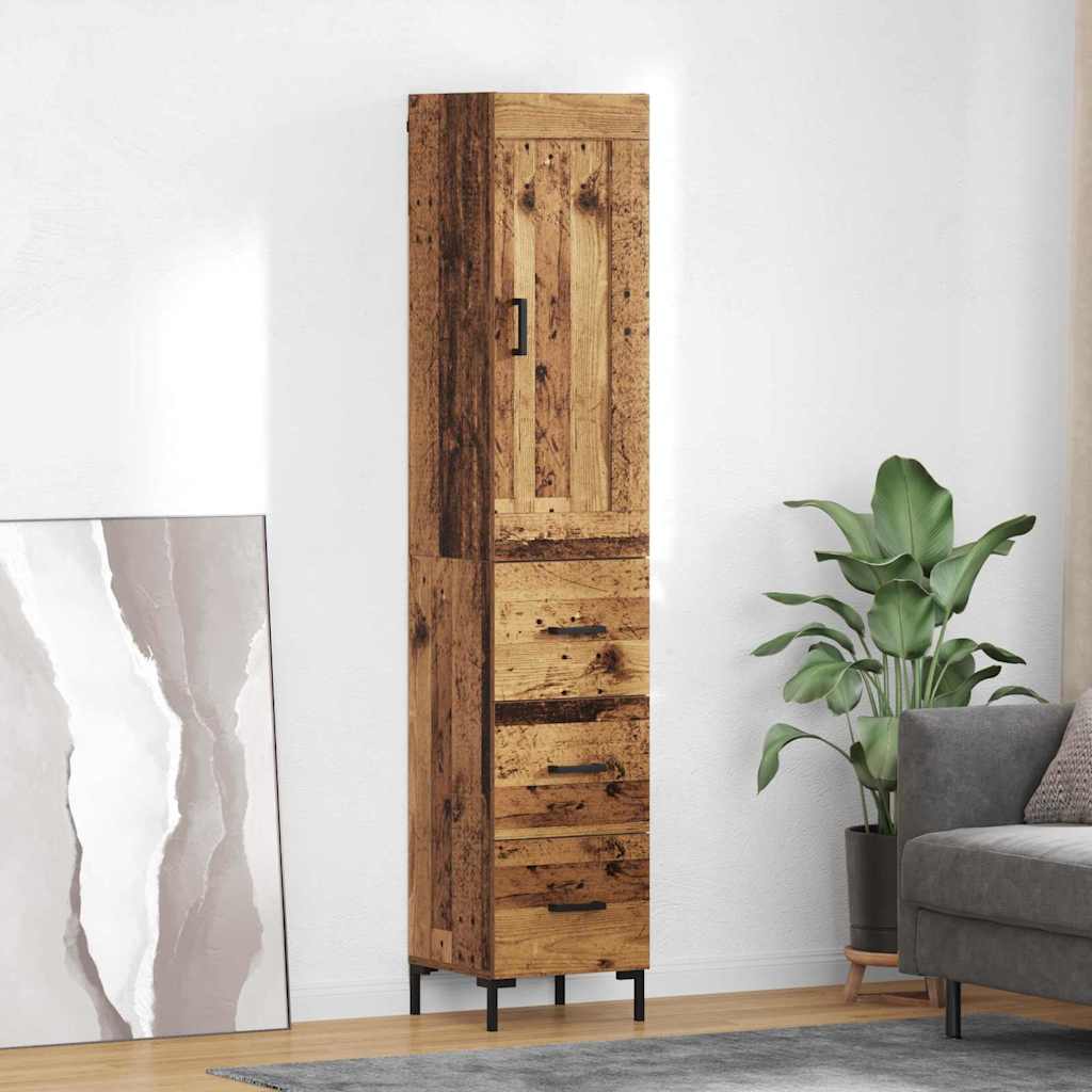 Highboard Παλιό Ξύλο 34,5 x 34 x 180 εκ. Επεξεργασμένο ξύλο