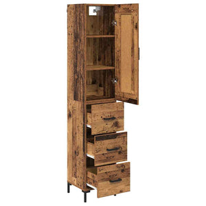 Highboard Παλιό Ξύλο 34,5 x 34 x 180 εκ. Επεξεργασμένο Ξύλο