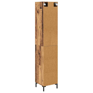 Highboard Παλιό Ξύλο 34,5 x 34 x 180 εκ. Επεξεργασμένο Ξύλο