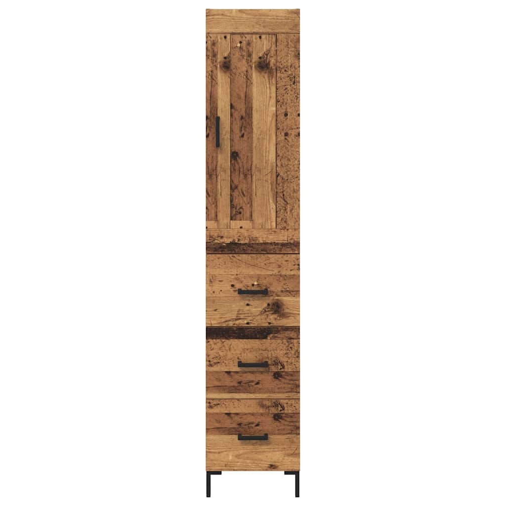 Highboard Παλιό Ξύλο 34,5 x 34 x 180 εκ. Επεξεργασμένο ξύλο