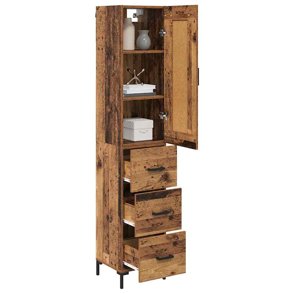 Highboard Παλιό Ξύλο 34,5 x 34 x 180 εκ. Επεξεργασμένο ξύλο