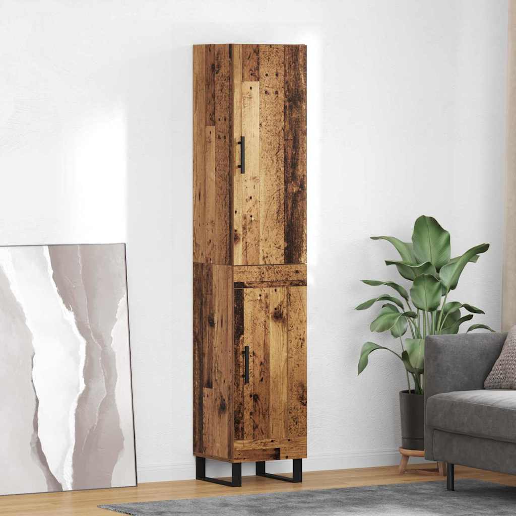 Highboard Παλιό Ξύλο 34,5 x 34 x 180 εκ. Επεξεργασμένο ξύλο