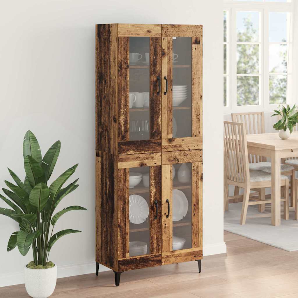Highboard Παλιό Ξύλο 69,5 x 34 x 180 εκ. Επεξεργασμένο ξύλο