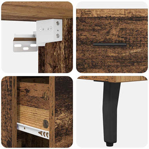 Highboard με συρτάρι 2 pcs Παλιό Ξύλο Επεξεργασμένο ξύλο - Pakobazaar