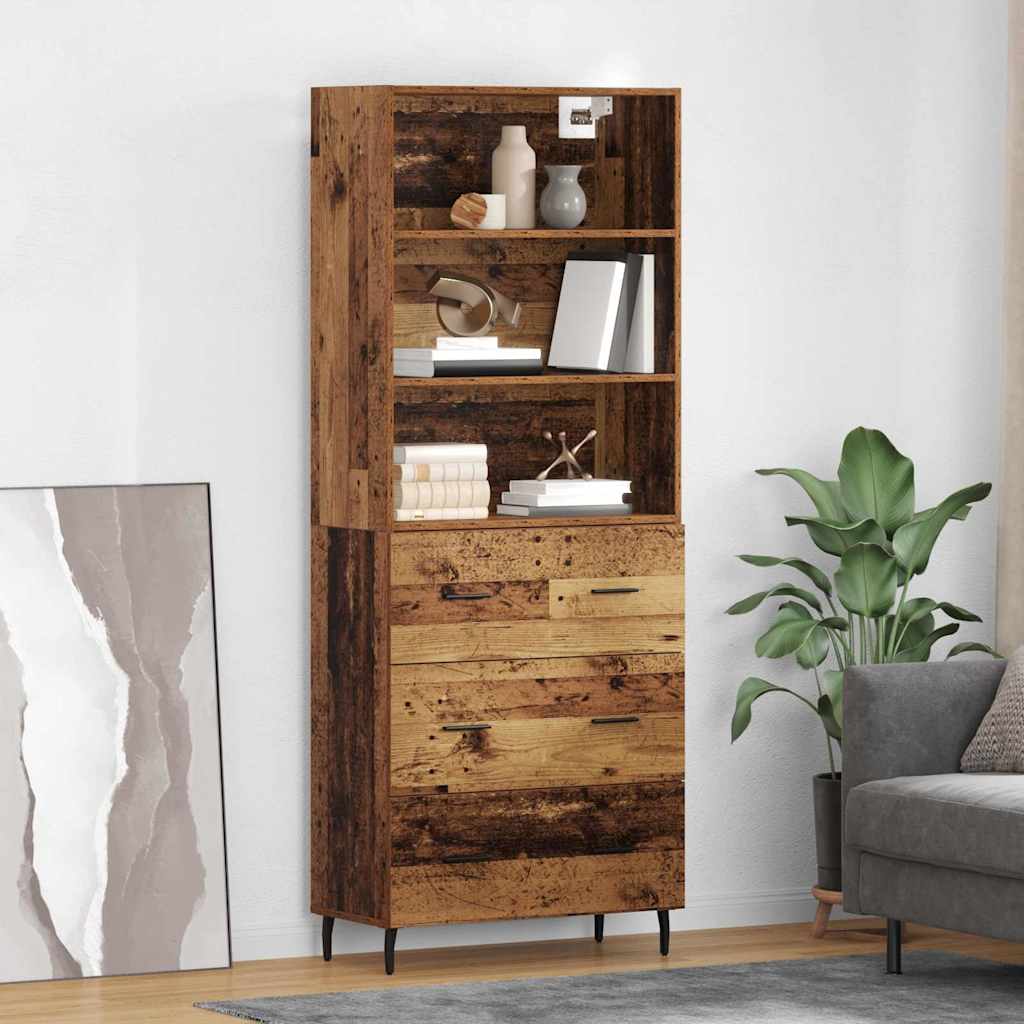 Highboard με συρτάρι 2 pcs Παλιό Ξύλο Επεξεργασμένο ξύλο - Pakobazaar
