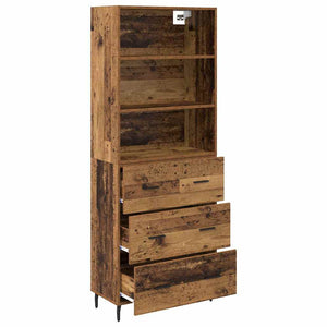 Highboard με συρτάρι 2 pcs Παλιό Ξύλο Επεξεργασμένο ξύλο - Pakobazaar