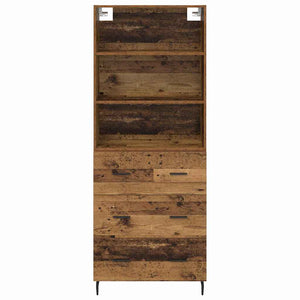 Highboard με συρτάρι 2 pcs Παλιό Ξύλο Επεξεργασμένο ξύλο - Pakobazaar