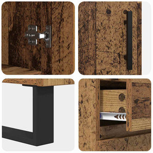 Highboard 2 τμχ. Παλιό ξύλο 69,5 x 34 x 180 εκ.