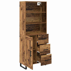 Highboard 2 τμχ. Παλιό ξύλο 69,5 x 34 x 180 εκ.