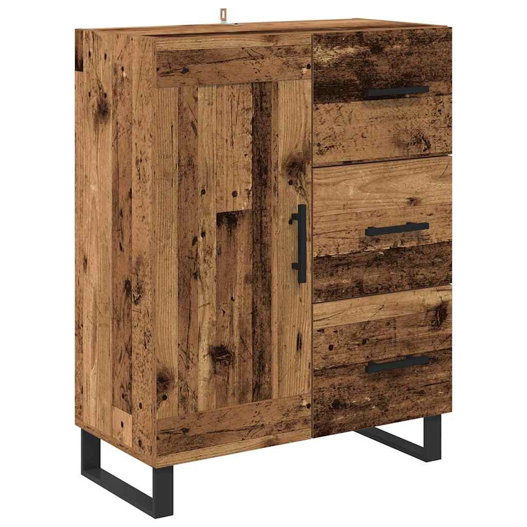 Highboard με συρτάρι 2 pcs Παλιό ξύλο Επεξεργασμένο ξύλο