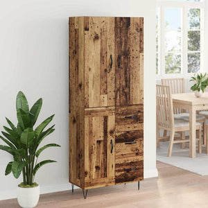 Highboard 2 τμχ. Παλιό ξύλο 69,5 x 34 x 180 εκ.